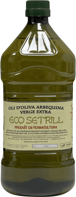 Envio grátis | Azeite de Oliva Mitelaella Ecológico PET Catalunha Espanha Arbequina Garrafão 2 L