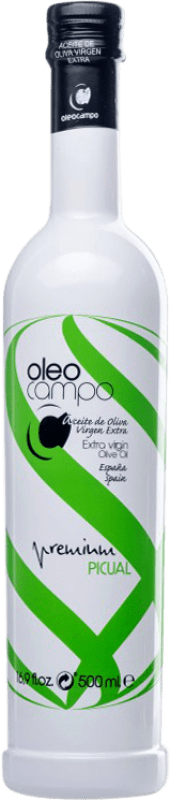 Envio grátis | Azeite de Oliva Oleocampo Premium Vidrio Andaluzia Espanha Picual Garrafa Medium 50 cl