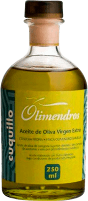 Free Shipping | 12 units box Olive Oil Olimendros Cuquillo EVOO Extra Virgin Region of Murcia Spain Cuquillo Small Bottle 25 cl Glass