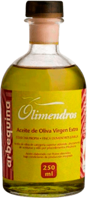 Envoi gratuit | Boîte de 12 unités Huile d'Olive Olimendros HOVE Vierge Extra Région de Murcie Espagne Arbequina Petite Bouteille 25 cl Verre