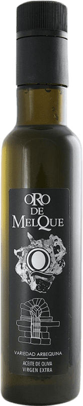 Envío gratis | Caja de 18 unidades Aceite de Oliva Oro de Melque AOVE Virgen Extra Castilla la Mancha España Cornicabra Botellín 25 cl Vidrio