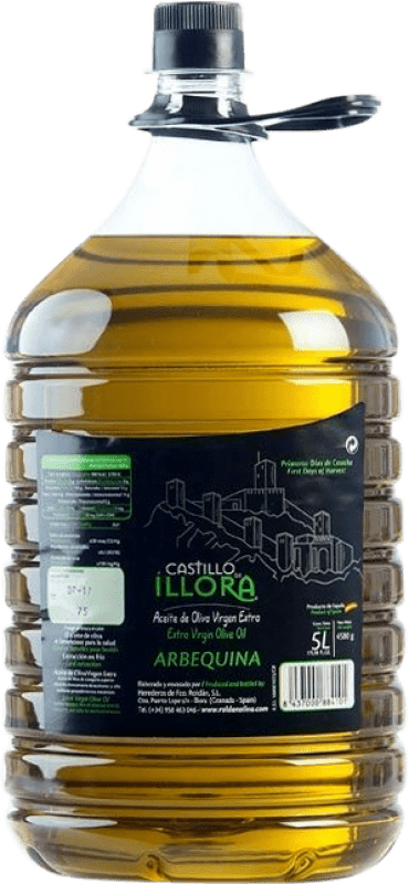 Free Shipping | Olive Oil Roldán 1895 Castillo de Íllora PET D.O. Poniente de Granada Andalusia Spain Arbequina Carafe 5 L