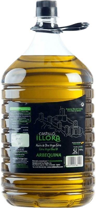 Kostenloser Versand | Olivenöl Roldán 1895 Castillo de Íllora PET D.O. Poniente de Granada Andalusien Spanien Arbequina Karaffe 5 L