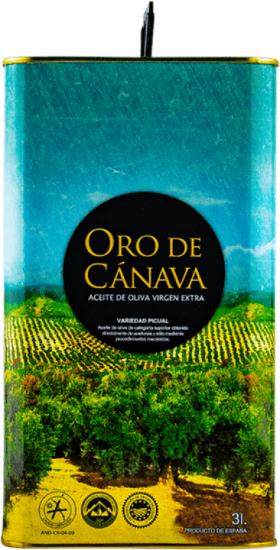 Envío gratis | Aceite de Oliva Ntra. Sra. de los Remedios Oro de Cánava AOVE Virgen Extra D.O. Sierra Mágina Jaén España Picual Lata Especial 3 L