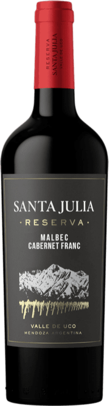8,95 € Бесплатная доставка | Красное вино Santa Julia Malbec Cabernet Franc Резерва I.G. Mendoza