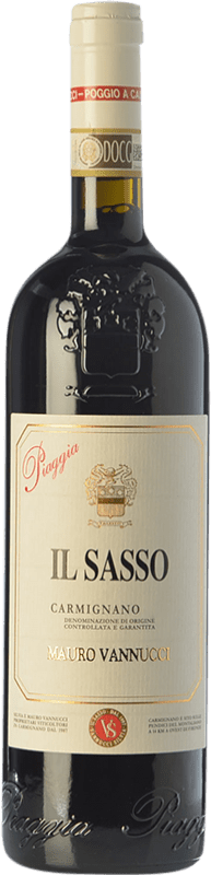 Бесплатная доставка | Красное вино Piaggia Il Sasso D.O.C.G. Carmignano Тоскана Италия Merlot — Мерло, Cabernet Sauvignon — Каберне Совиньон, Sangiovese — Санджовезе, Cabernet Franc — Каберне Фран Бутылка Магнум 1,5 L