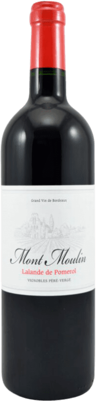 Бесплатная доставка | Красное вино Péré Vergé. Mont Moulin A.O.C. Lalande de Pomerol Франция Merlot — Мерло, Cabernet Franc — Каберне Фран 75 cl