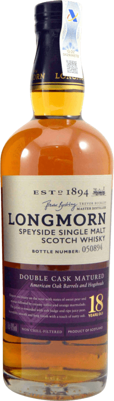 189,95 € Envio grátis | Whisky Single Malt Longmorn Double Cask Matured 18 Anos