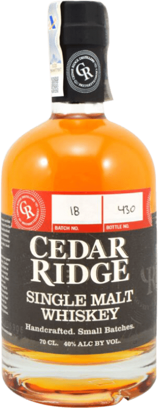 Envoi gratuit | Whisky Single Malt Cedar Ridge États Unis 70 cl