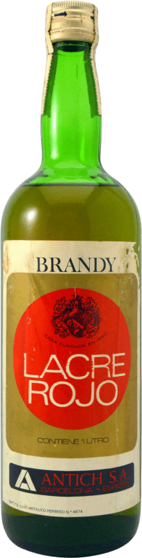 Envio grátis | Brandy Conhaque Antich Lacre Rojo 1970's Espécime de Colecionador Espanha 1 L