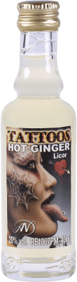 2,95 € | Licores Antonio Nadal Jet Boom Hot Ginger Tattoos Aguardiente de Agave España Botellín Miniatura 4 cl