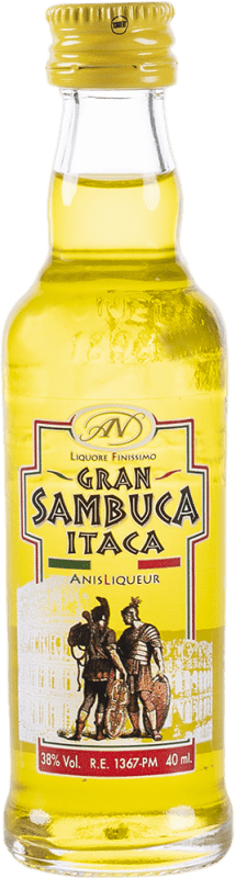 Envio grátis | Sambuca Antonio Nadal Sambuca Ítaca Yellow Espanha Garrafa Miniatura 4 cl