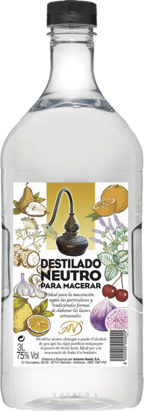 109,95 € | Ликеры Antonio Nadal Alcohol para Macerar Destilado Neutro PET Испания Специальная бутылка 3 L