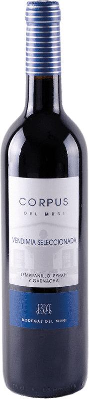 Envío gratis | Vino tinto Muni Corpus Vendimia Seleccionada Tinto I.G.P. Vino de la Tierra de Castilla España Tempranillo, Syrah, Garnacha Tintorera 75 cl