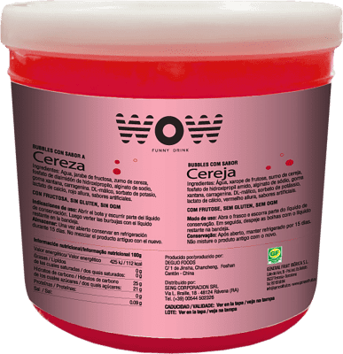 Schnapp WOW Cereza Topping Bubble Fruit 3 Kg 3 L