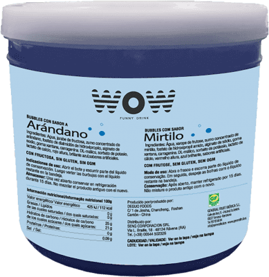 Sirop pour Cocktail WOW Arandano Topping Bubble Fruit 3 Kg Jerrican 3 L