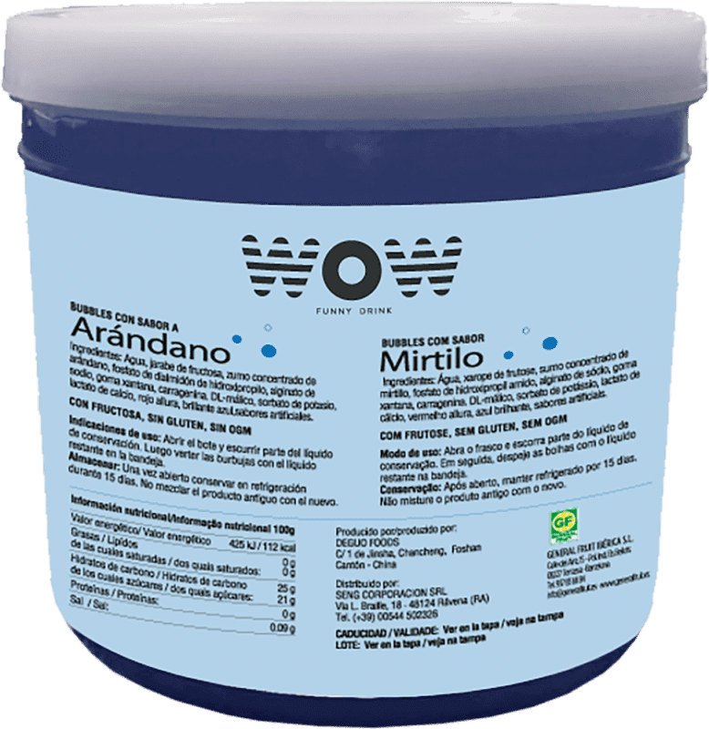 69,95 € | Sirop pour Cocktail WOW Arandano Topping Bubble Fruit 3 Kg Espagne Jerrican 3 L