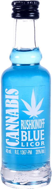 Envío gratis | Licores Antonio Nadal Rushkinoff Cannabis Blue España Botellín Miniatura 4 cl