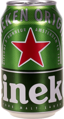 Envio grátis | Caixa de 24 unidades Cerveja Heineken Países Baixos Lata 33 cl