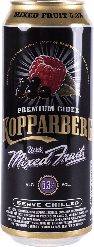 84,95 € Spedizione Gratuita | Scatola da 24 unità Sidro Kopparberg Mix Fruit Lattina 50 cl