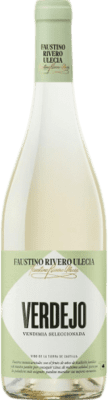 55,95 € | Boîte de 24 unités Vin blanc Faustino Rivero Blanco I.G.P. Vino de la Tierra de Castilla Espagne Macabeo Demi- Bouteille 37 cl