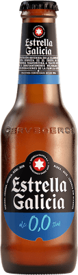 26,95 € Бесплатная доставка | Коробка из 24 единиц Пиво Estrella Galicia Мини-бутылка 25 cl 0.0 Ноль Ноль