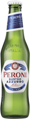 Free Shipping | 24 units box Beer Peroni Nastro Azurro Italy Third-Liter Bottle 33 cl