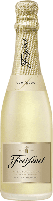 99,95 € Kostenloser Versand | 12 Einheiten Box Weißer Sekt Freixenet Carta Nevada Semiseco — Halbtrocken D.O. Cava Halbflasche 37 cl