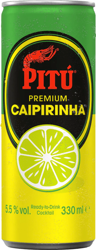 42,95 € Бесплатная доставка | Коробка из 12 единиц Cachaza Pitú Caipirinha Банка 33 cl