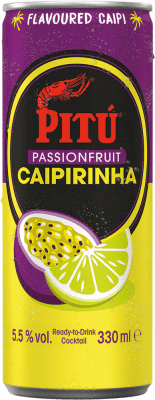 Cachaza Scatola da 12 unità Pitú Caipirinha con Fruta de la Pasión Lattina 33 cl