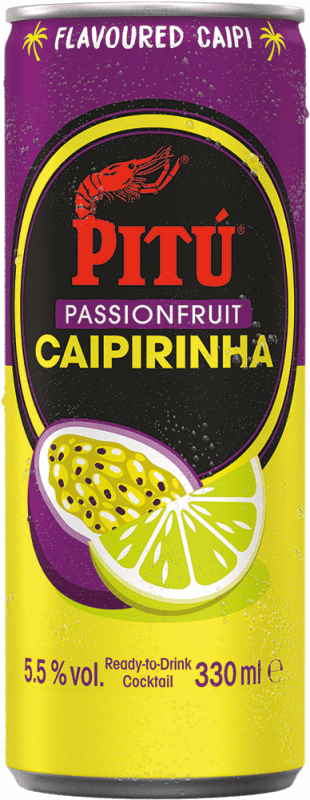 送料無料 | 12個入りボックス カチャザ Pitú Caipirinha con Fruta de la Pasión ブラジル アルミ缶 33 cl