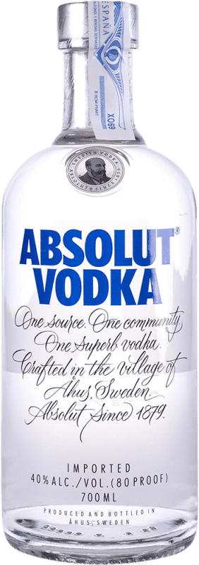 19,95 € | Vodka Absolut Azul sin Dosificador Tapón de Rosca Suède 70 cl