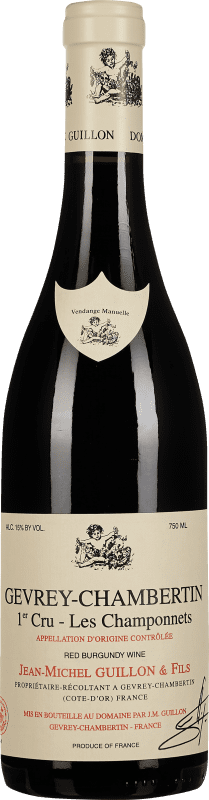 Бесплатная доставка | Красное вино Domaine Jean Michel Guillo Les Champonnets 1er Premier Cru A.O.C. Gevrey-Chambertin Бургундия Франция 75 cl