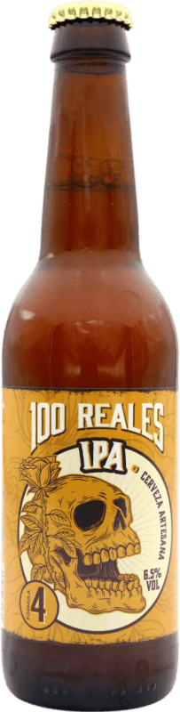 免费送货 | 啤酒 100 Reales IPA — India Pale Ale, Artesanal — 手工艺的 西班牙 三分之一升瓶 33 cl