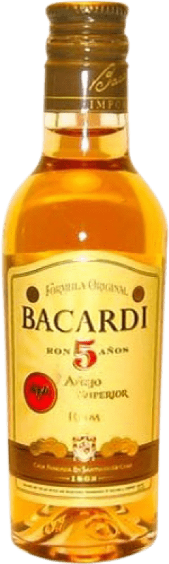 Envoi gratuit | Rhum Bacardí Porto Rico 5 Ans Mini-Bouteille 5 cl