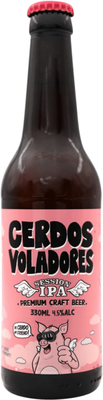 2,95 € Free Shipping | Beer Barcelona Beer Cerdos Voladores Third-Liter Bottle 33 cl