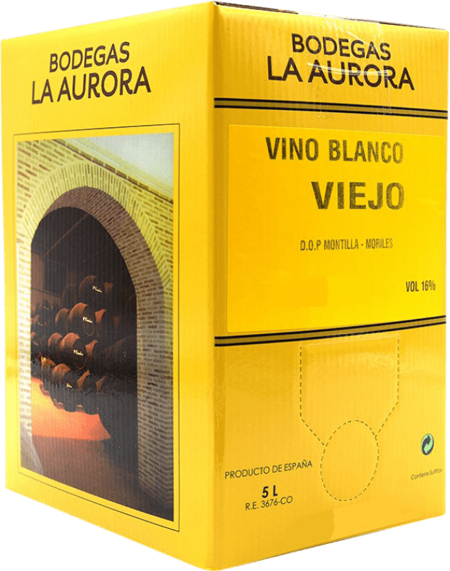 Бесплатная доставка | Белое вино La Aurora Blanco Viejo D.O. Montilla-Moriles Испания Bag in Box 5 L