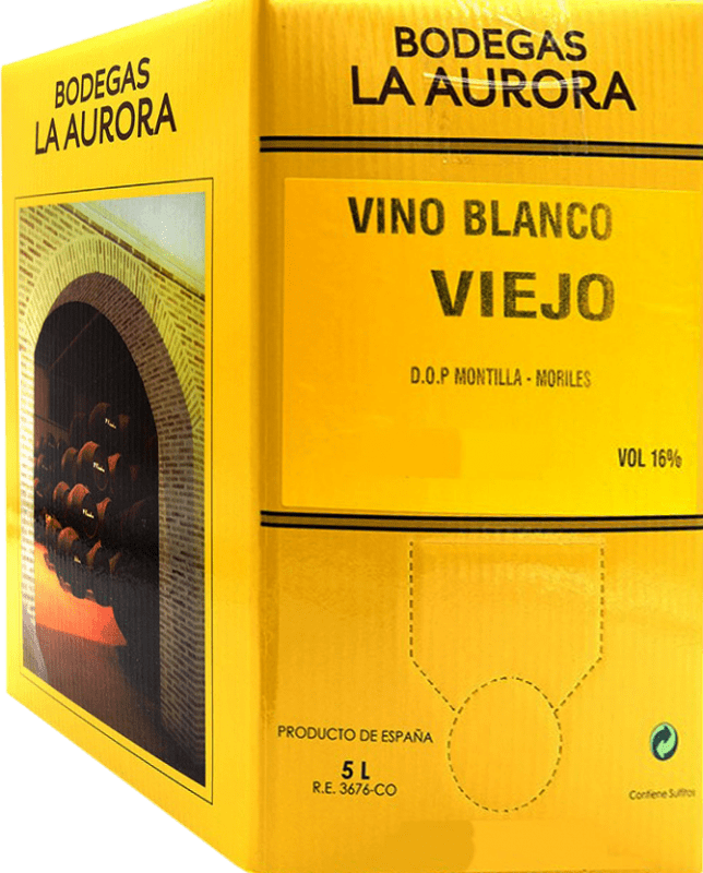 Бесплатная доставка | Белое вино La Aurora Blanco Viejo D.O. Montilla-Moriles Испания Bag in Box 5 L