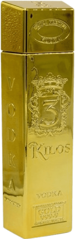 Spedizione Gratuita | Vodka Brockmans 3 Kilos Gold 999.9 Ultra Premium Olanda 1 L