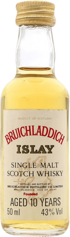 免费送货 | 威士忌单一麦芽威士忌 Bruichladdich 收藏家标本 苏格兰 英国 10 岁 微型瓶 5 cl