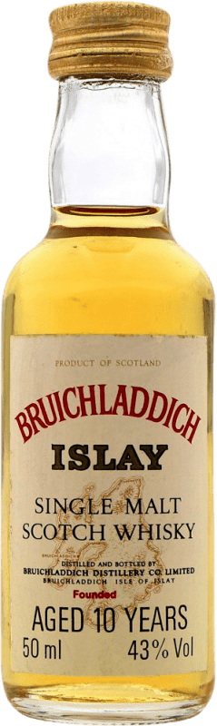 15,95 € Free Shipping | Single Malt Whisky Bruichladdich 10 Years Miniature Bottle 5 cl Collector's Item Not for Consumption