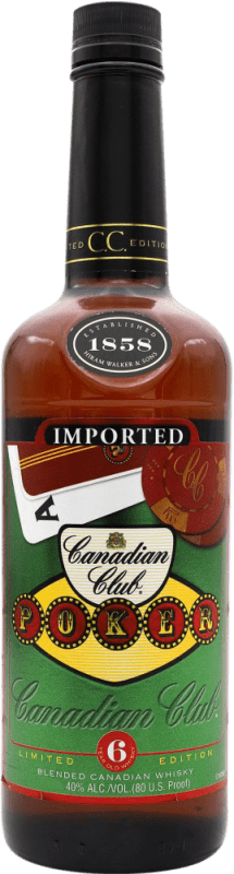 Envío gratis | Whisky Blended Canadian Club Póker Edición Limitada Ejemplar Coleccionista Canadá 6 Años 70 cl