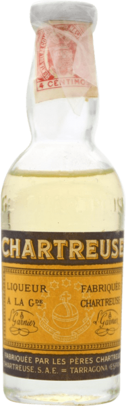 Envio grátis | Licores Chartreuse Amarillo Espécime de Colecionador França Garrafa Miniatura 5 cl