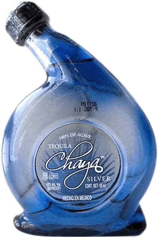 18,95 € Envío gratis | Tequila Chaya. Silver Botellín Miniatura 5 cl