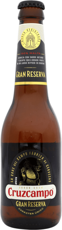 Kostenloser Versand | Bier Cruzcampo Große Reserve Spanien Drittel-Liter-Flasche 33 cl