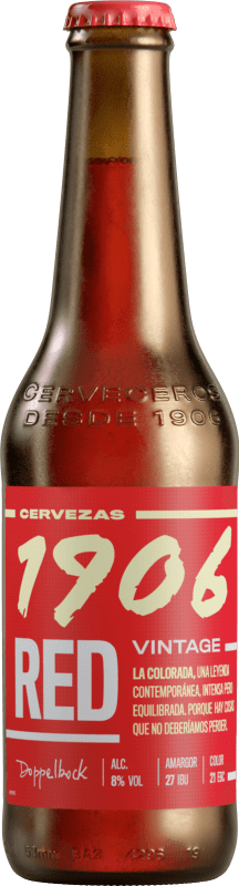 17,95 € Envio grátis | Caixa de 6 unidades Cerveja Estrella Galicia 1906 Red Vintage Garrafa Terço 33 cl