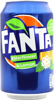 0,95 € Бесплатная доставка | Безалкогольные напитки Fanta Жестяная банка 33 cl Elderflower — Цветки Бузины, Lemon — Лимон