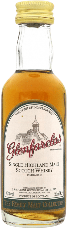 Envoi gratuit | Single Malt Whisky Glenfarclas Vintage Ecosse Royaume-Uni Bouteille Miniature 5 cl