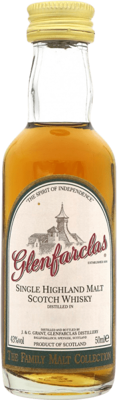 43,95 € Kostenloser Versand | Whiskey Single Malt Glenfarclas Vintage Miniaturflasche 5 cl