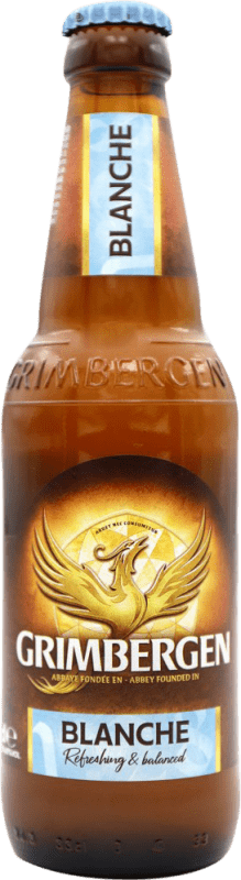 Kostenloser Versand | Bier Grimbergen Blanche Belgien Drittel-Liter-Flasche 33 cl